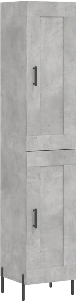 Komoda, betono pilkos spalvos, 34,5x34x180cm, apdirbta mediena