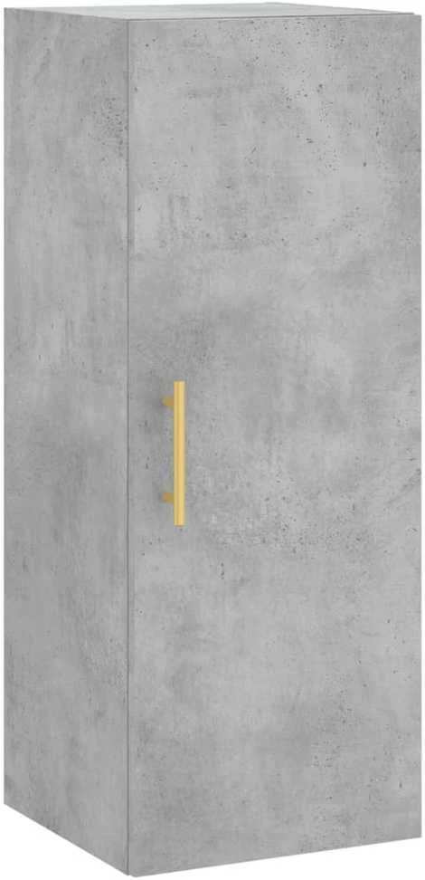 Komoda, betono pilkos spalvos, 34,5x34x180cm, apdirbta mediena
