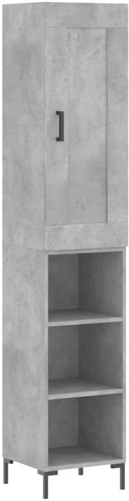 Komoda, betono pilkos spalvos, 34,5x34x180cm, apdirbta mediena