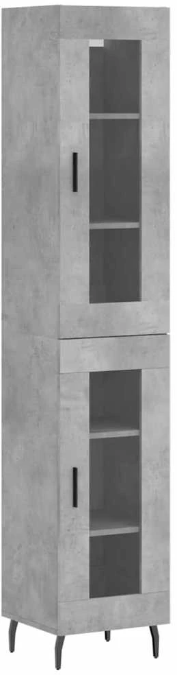 Komoda, betono pilkos spalvos, 34,5x34x180cm, apdirbta mediena