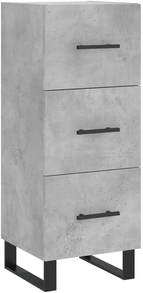 Komoda, betono pilkos spalvos, 34,5x34x180cm, apdirbta mediena