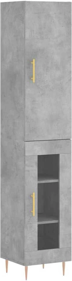 Komoda, betono pilkos spalvos, 34,5x34x180cm, apdirbta mediena