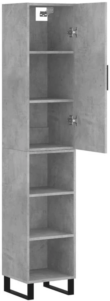 Komoda, betono pilkos spalvos, 34,5x34x180cm, apdirbta mediena