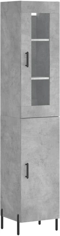 Komoda, betono pilkos spalvos, 34,5x34x180cm, apdirbta mediena