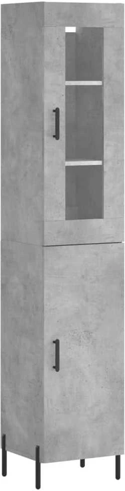 Komoda, betono pilkos spalvos, 34,5x34x180cm, apdirbta mediena