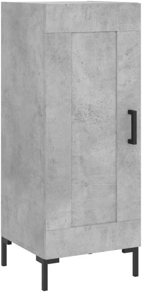 Komoda, betono pilkos spalvos, 34,5x34x180cm, apdirbta mediena