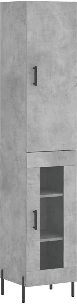 Komoda, betono pilkos spalvos, 34,5x34x180cm, apdirbta mediena