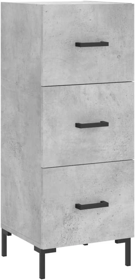 Komoda, betono pilkos spalvos, 34,5x34x180cm, apdirbta mediena