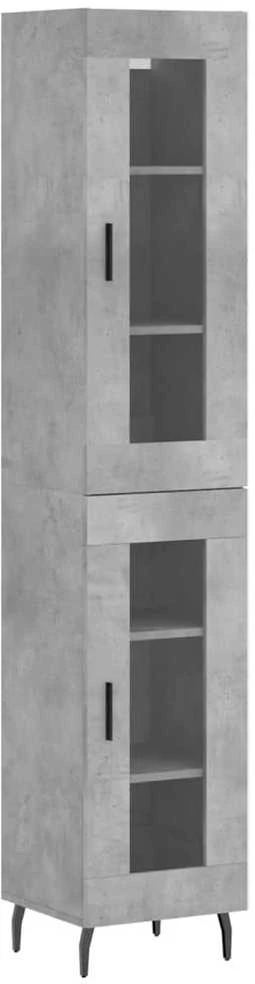 Komoda, betono pilkos spalvos, 34,5x34x180cm, apdirbta mediena