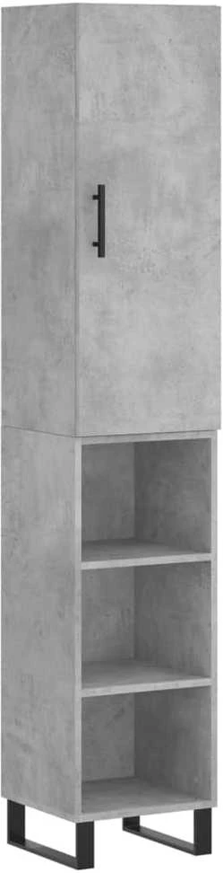 Komoda, betono pilkos spalvos, 34,5x34x180cm, apdirbta mediena