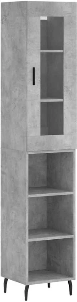 Komoda, betono pilkos spalvos, 34,5x34x180cm, apdirbta mediena