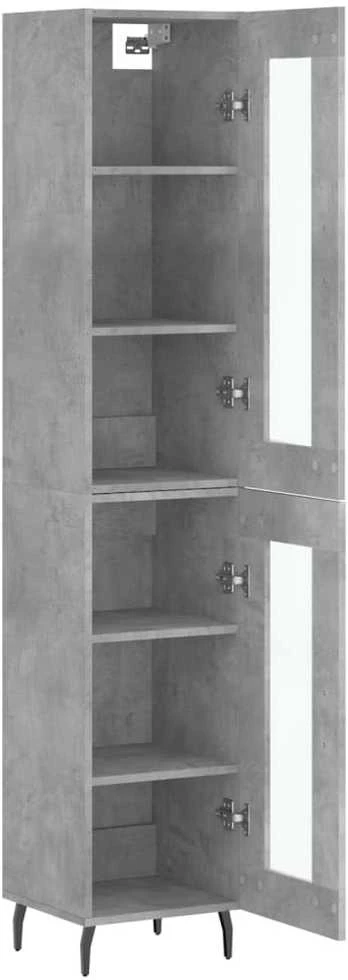 Komoda, betono pilkos spalvos, 34,5x34x180cm, apdirbta mediena