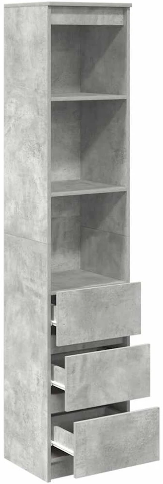Komoda, betono pilkos spalvos, 37,5x35x180 cm apdirbta mediena