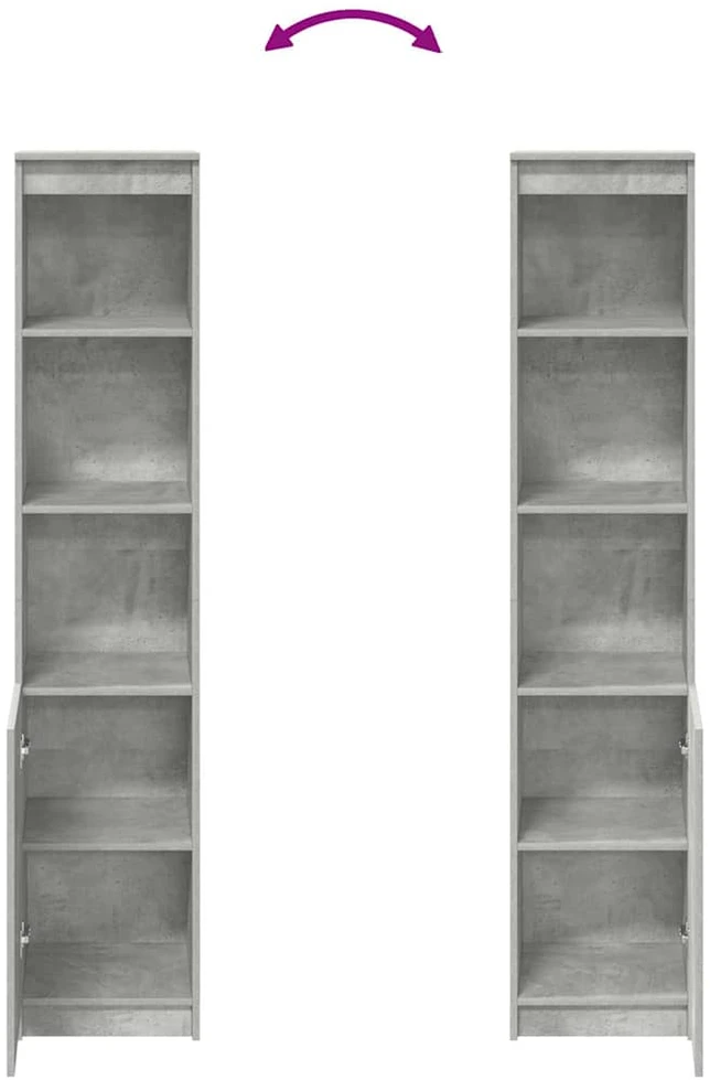 Komoda, betono pilkos spalvos, 37,5x35x180 cm apdirbta mediena