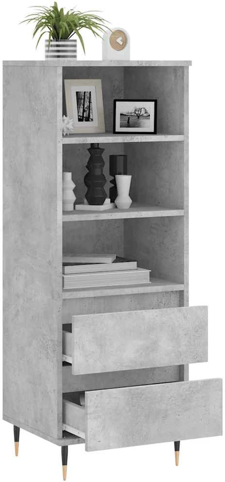 Komoda, betono pilkos spalvos, 40x36x110cm, apdirbta mediena