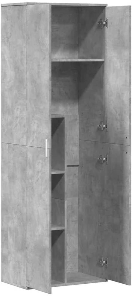 Komoda, betono pilkos spalvos, 60x35x180cm, apdirbta mediena