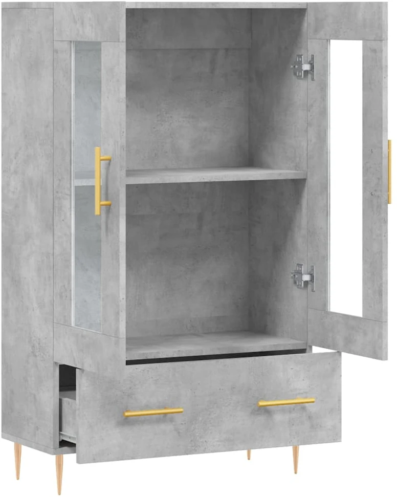 Komoda, betono pilkos spalvos, 69,5x31x115cm, apdirbta mediena