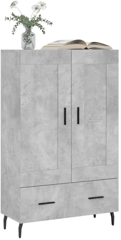 Komoda, betono pilkos spalvos, 69,5x31x115cm, apdirbta mediena