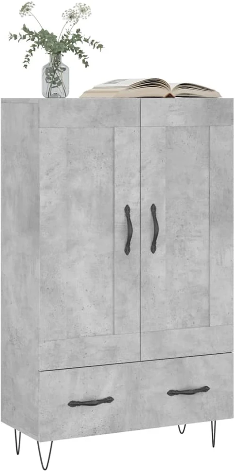 Komoda, betono pilkos spalvos, 69,5x31x115cm, apdirbta mediena