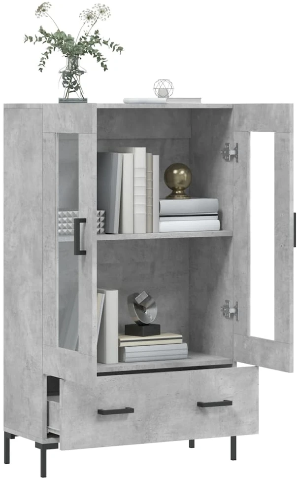 Komoda, betono pilkos spalvos, 69,5x31x115cm, apdirbta mediena