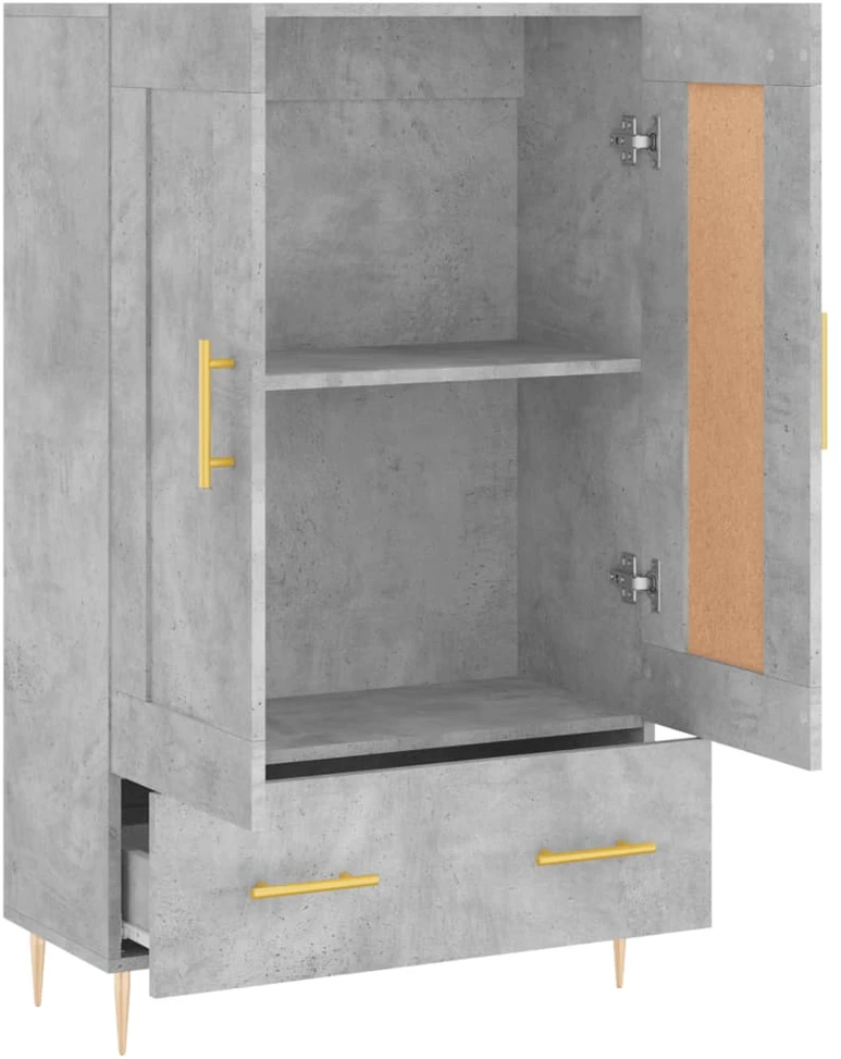 Komoda, betono pilkos spalvos, 69,5x31x115cm, apdirbta mediena