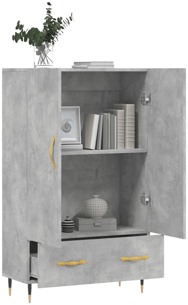 Komoda, betono pilkos spalvos, 69,5x31x115cm, apdirbta mediena