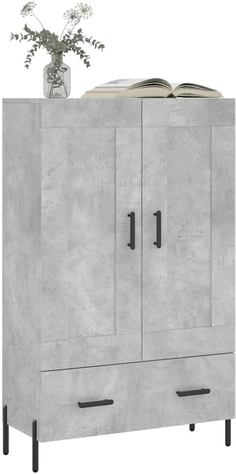Komoda, betono pilkos spalvos, 69,5x31x115cm, apdirbta mediena