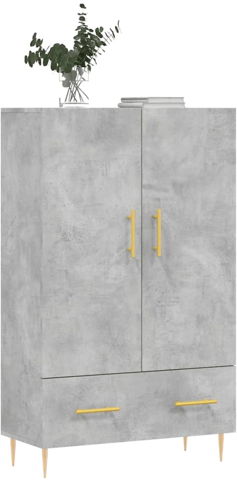 Komoda, betono pilkos spalvos, 69,5x31x115cm, apdirbta mediena