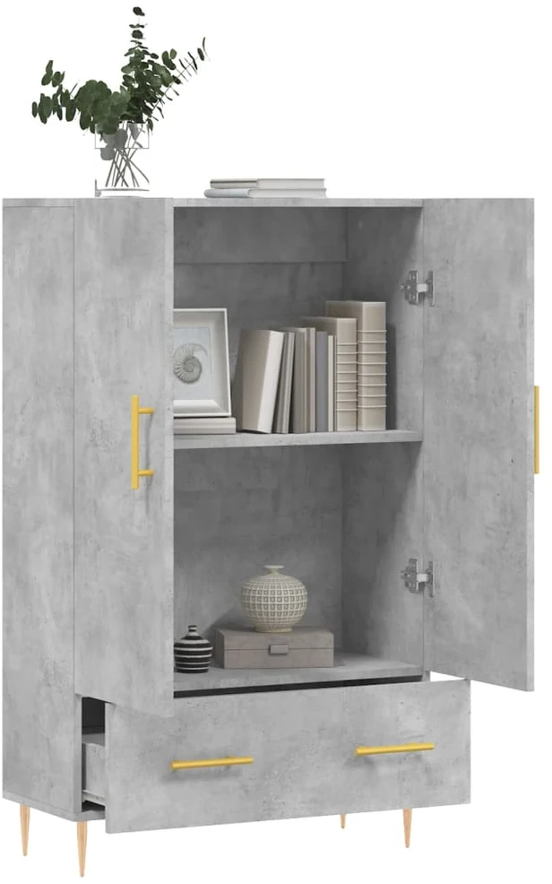 Komoda, betono pilkos spalvos, 69,5x31x115cm, apdirbta mediena