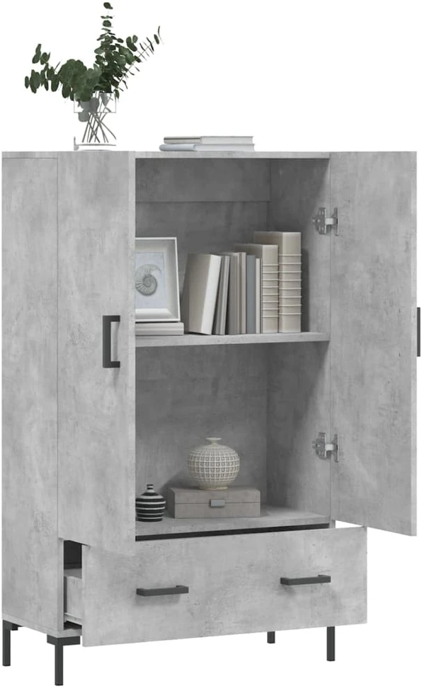Komoda, betono pilkos spalvos, 69,5x31x115cm, apdirbta mediena