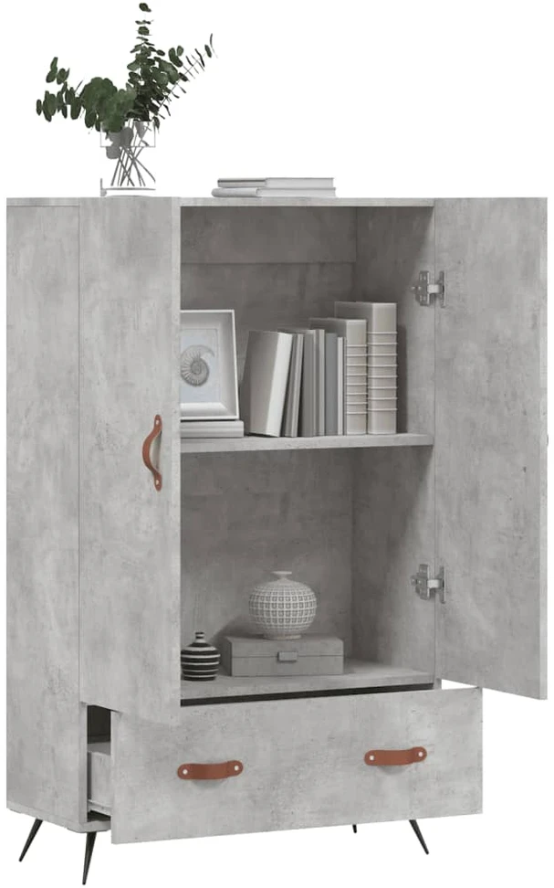 Komoda, betono pilkos spalvos, 69,5x31x115cm, apdirbta mediena