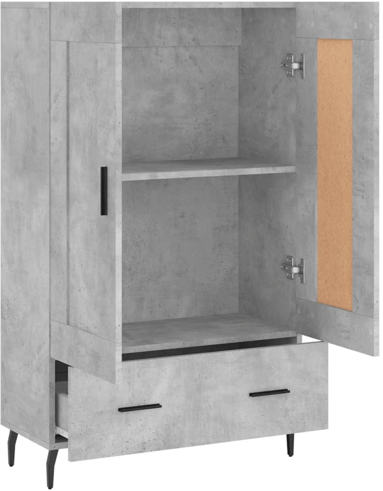 Komoda, betono pilkos spalvos, 69,5x31x115cm, apdirbta mediena