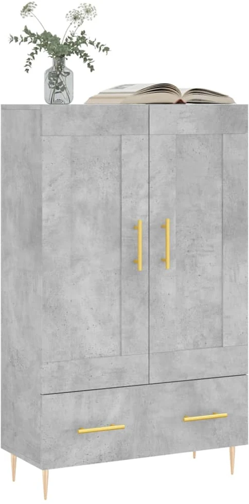 Komoda, betono pilkos spalvos, 69,5x31x115cm, apdirbta mediena