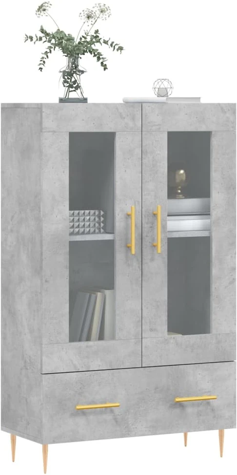 Komoda, betono pilkos spalvos, 69,5x31x115cm, apdirbta mediena