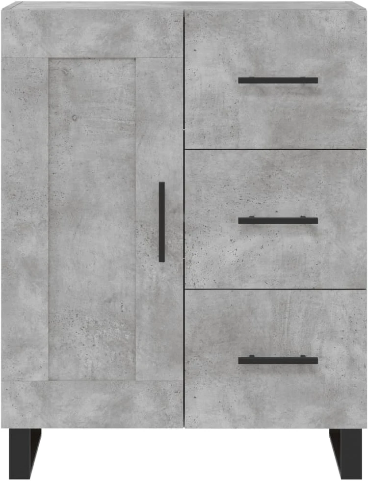 Komoda, betono pilkos spalvos, 69,5x34x180cm, apdirbta mediena