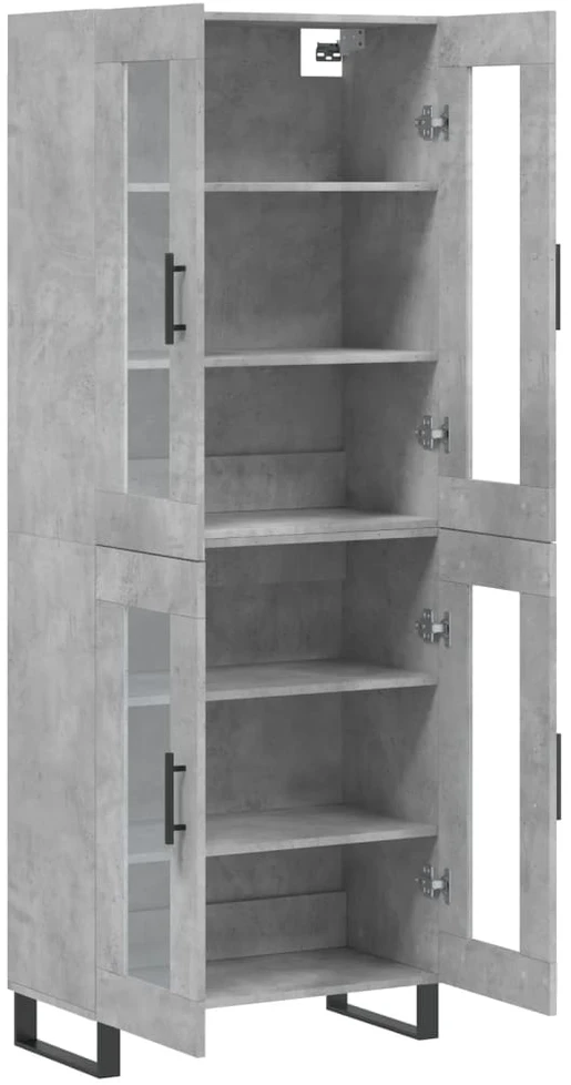 Komoda, betono pilkos spalvos, 69,5x34x180cm, apdirbta mediena