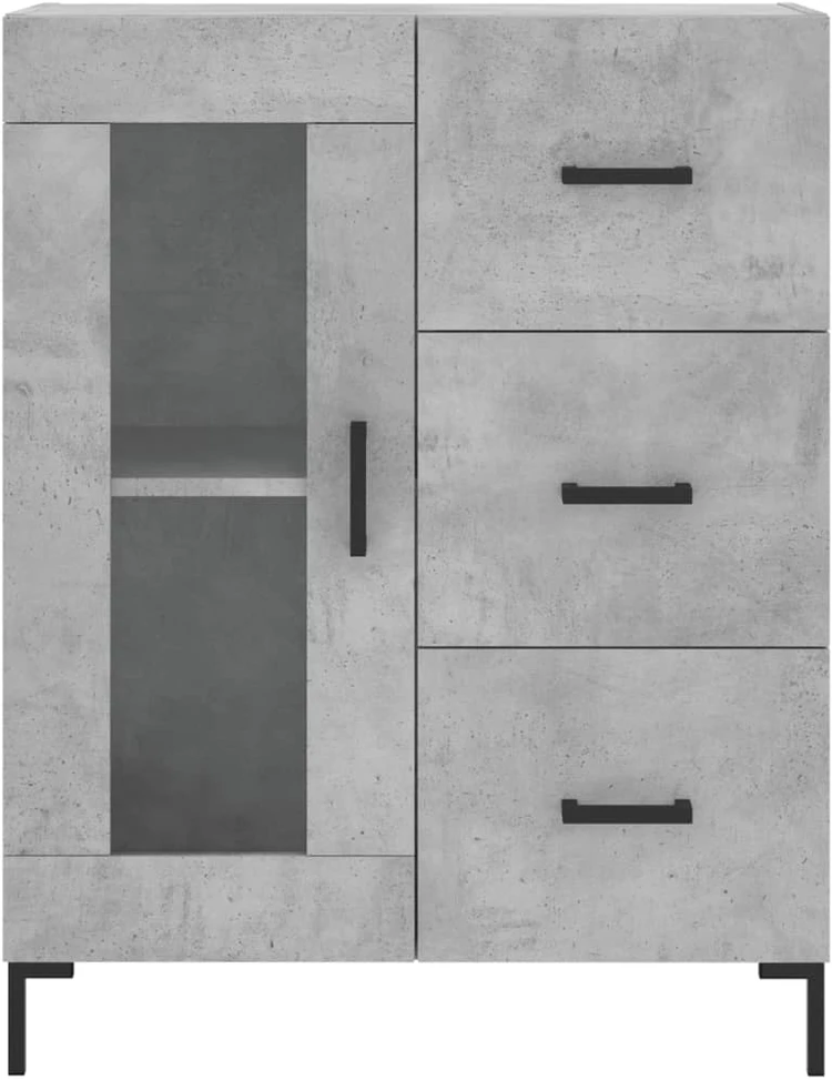 Komoda, betono pilkos spalvos, 69,5x34x180cm, apdirbta mediena