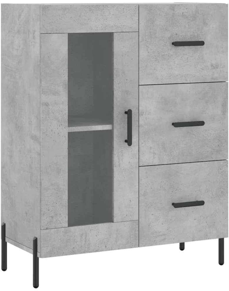 Komoda, betono pilkos spalvos, 69,5x34x180cm, apdirbta mediena