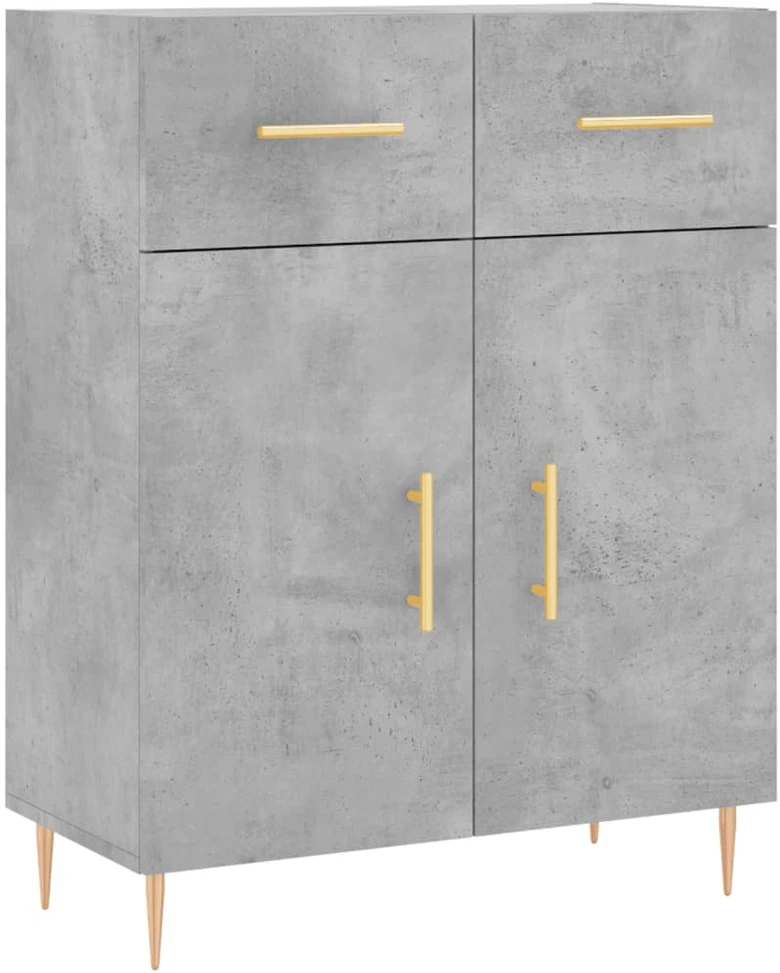 Komoda, betono pilkos spalvos, 69,5x34x180cm, apdirbta mediena
