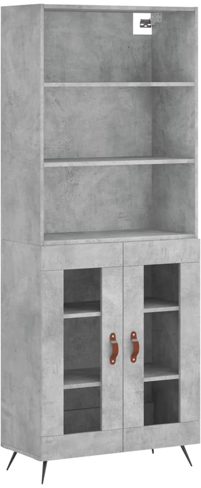 Komoda, betono pilkos spalvos, 69,5x34x180cm, apdirbta mediena