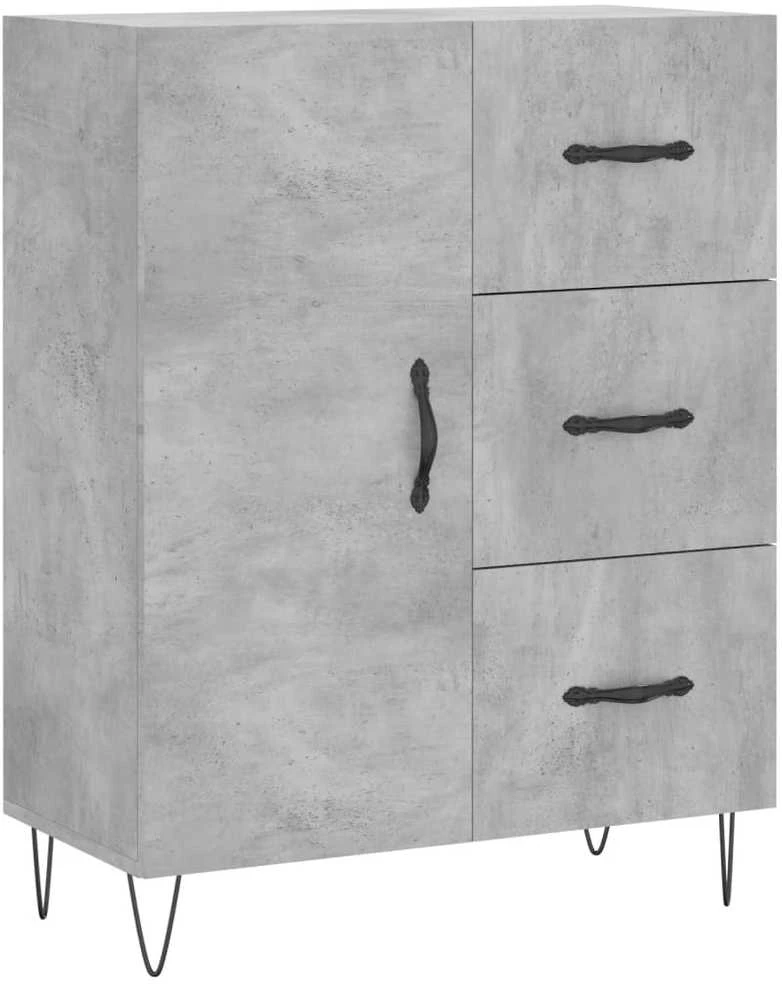 Komoda, betono pilkos spalvos, 69,5x34x180cm, apdirbta mediena