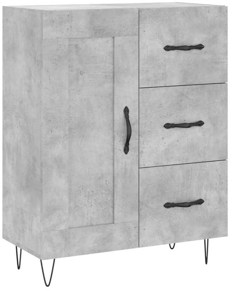 Komoda, betono pilkos spalvos, 69,5x34x180cm, apdirbta mediena