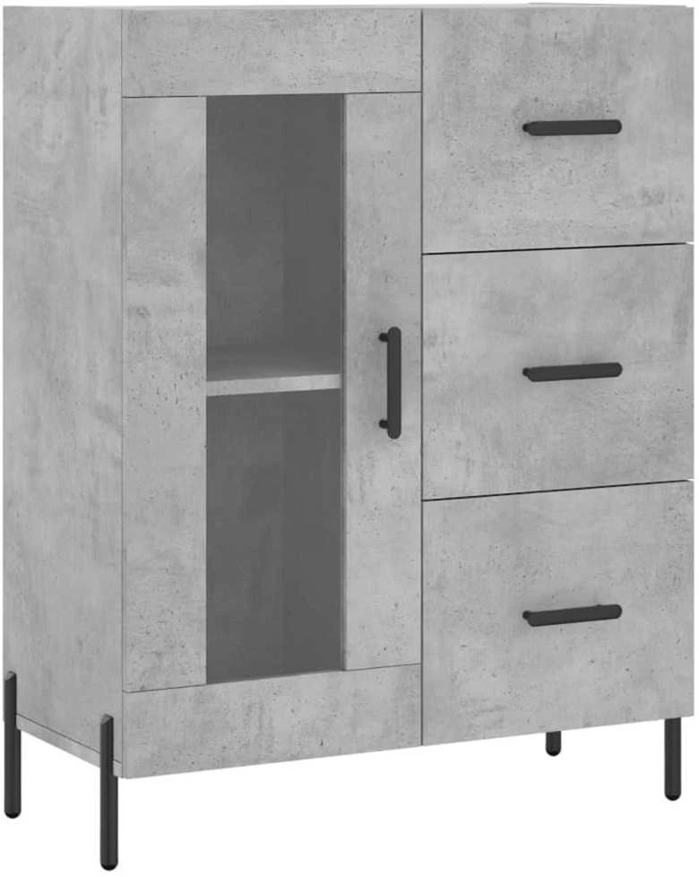 Komoda, betono pilkos spalvos, 69,5x34x180cm, apdirbta mediena