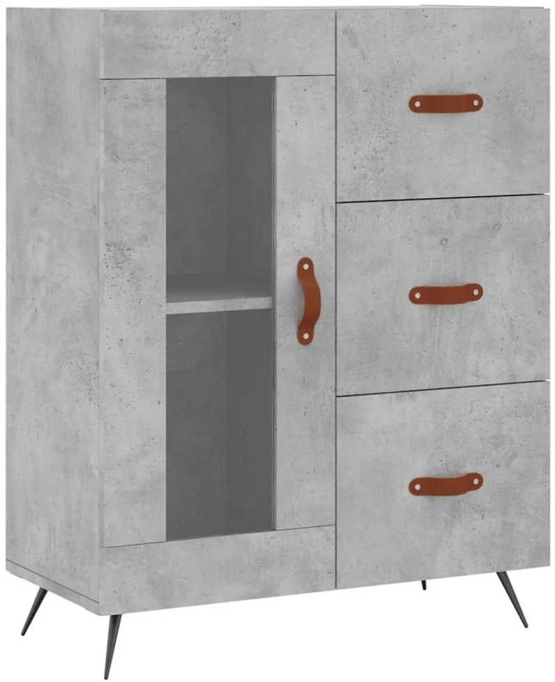 Komoda, betono pilkos spalvos, 69,5x34x180cm, apdirbta mediena