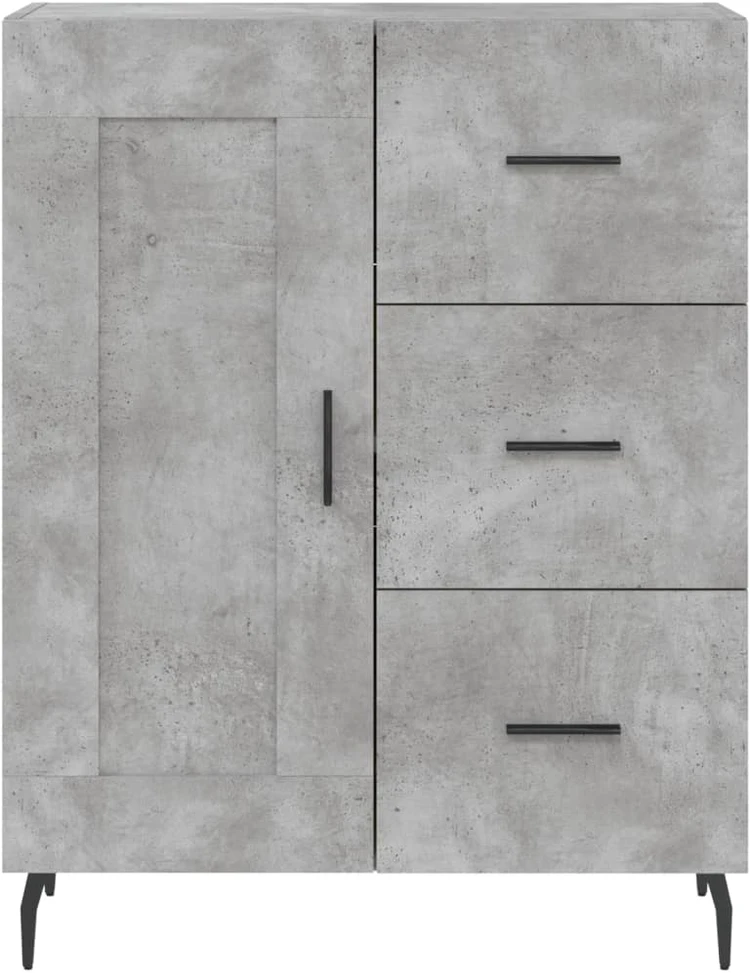 Komoda, betono pilkos spalvos, 69,5x34x180cm, apdirbta mediena