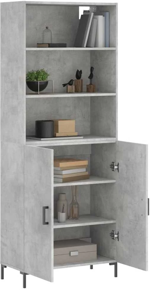 Komoda, betono pilkos spalvos, 69,5x34x180cm, apdirbta mediena