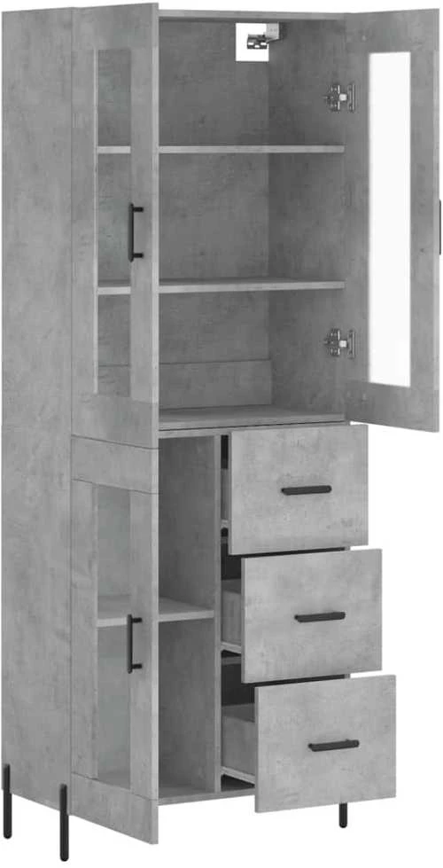 Komoda, betono pilkos spalvos, 69,5x34x180cm, apdirbta mediena