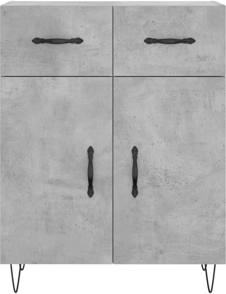 Komoda, betono pilkos spalvos, 69,5x34x180cm, apdirbta mediena