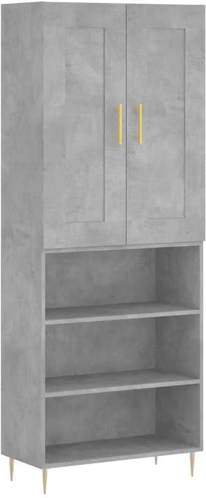 Komoda, betono pilkos spalvos, 69,5x34x180cm, apdirbta mediena