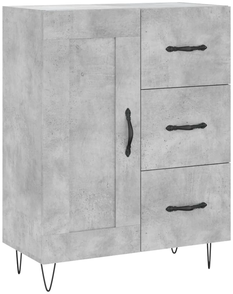 Komoda, betono pilkos spalvos, 69,5x34x180cm, apdirbta mediena